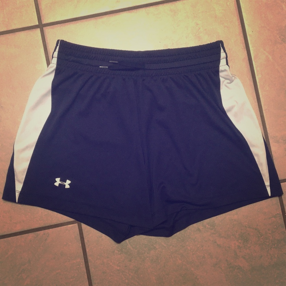 Navy and white Under Armour shorts